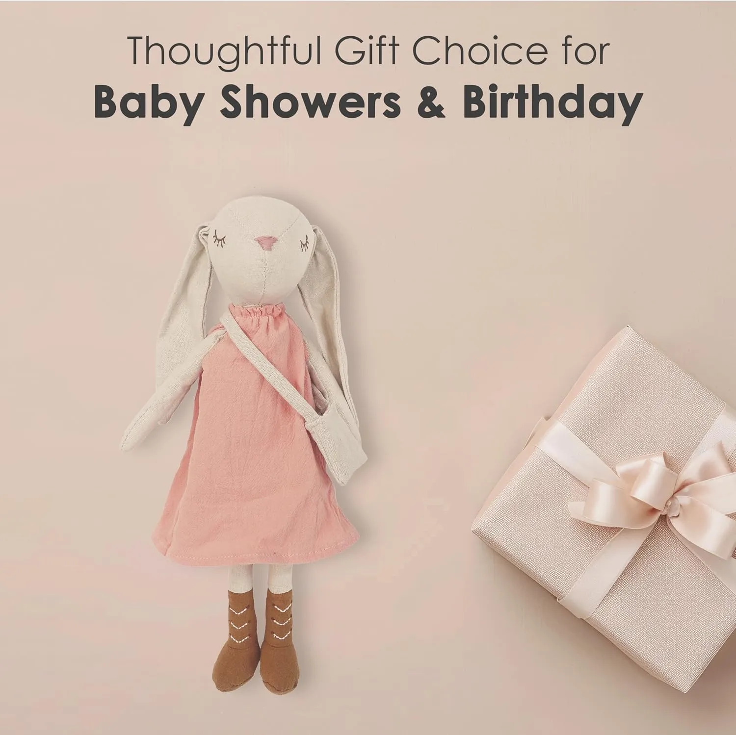 Mon Ami Hazel The Bunny Stuffed Doll - 13", Soft & Cuddly Plush Animal Doll, Use as Toy or Room Décor, Great Gift for Kids of All Ages