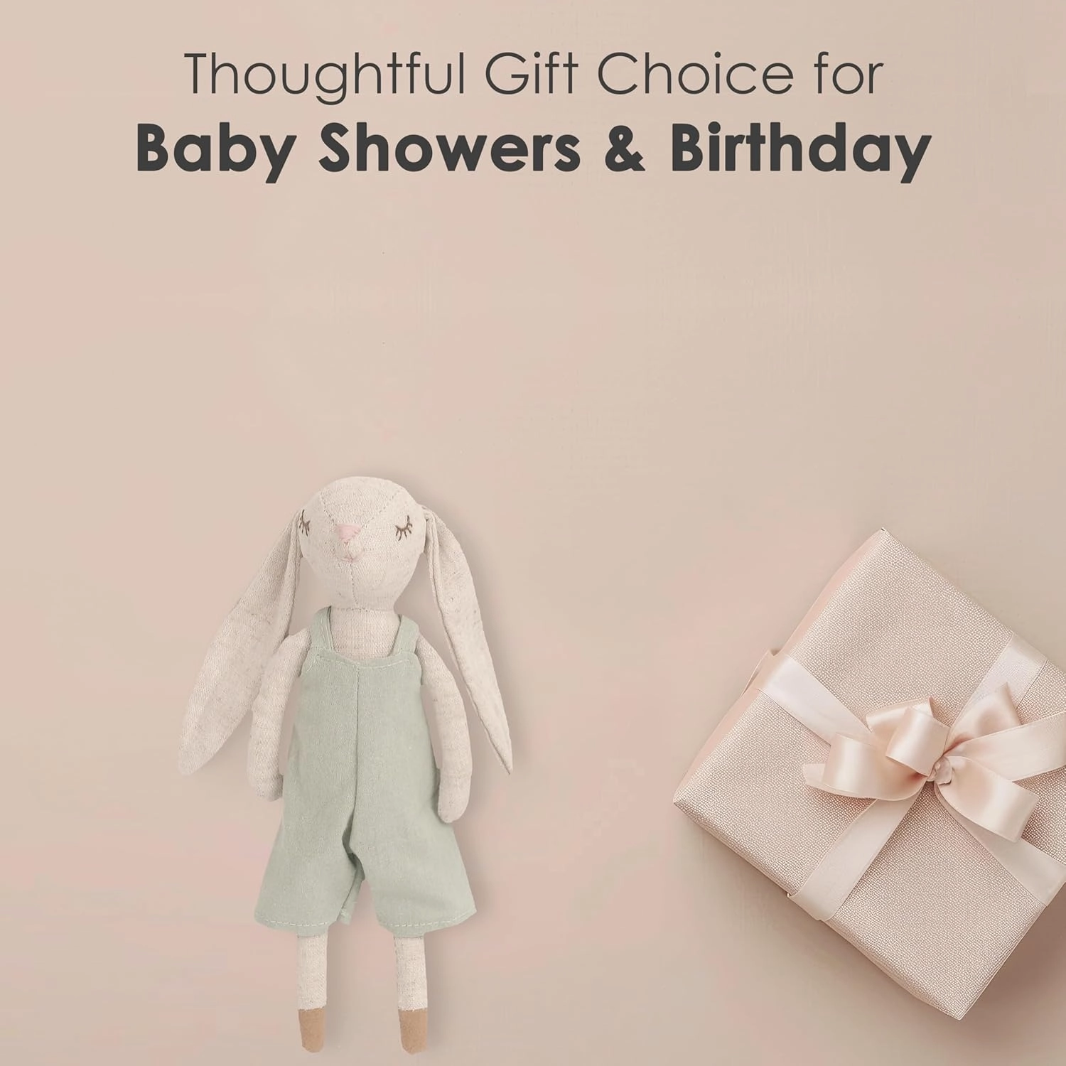 MON AMI Billy The Bunny Stuffed Doll - 9", Soft & Cuddly Plush Animal Doll, Use as Toy or Room Décor, Great Gift for Kids of All Ages