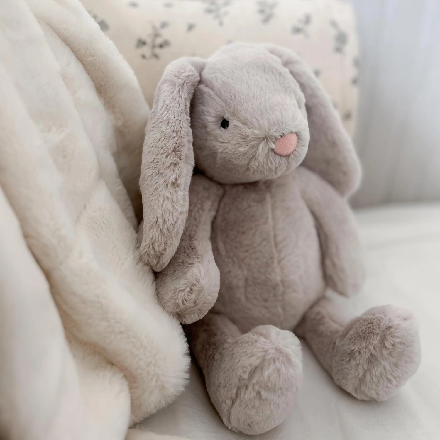 MON AMI Sterling Bunny Stuffed Animal – Soft & Cuddly, Huggable Rabbit Plush Toy, Nursery Décor, Valentine's Day