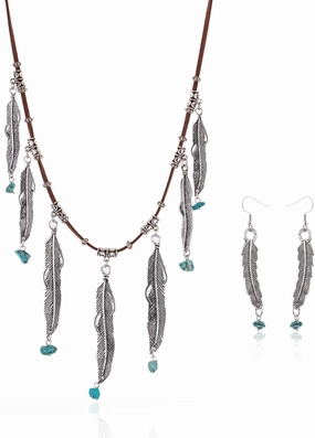 Montana West Wrangler Western Jewelry Set for Women Cowgirl Retro Concho Pendant Necklace Earring