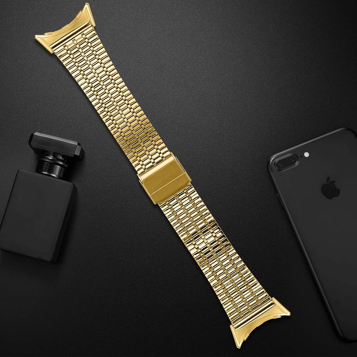 Moran Metal Band Compatible with Google Pixel Watch Band Stainless Steel Adjustable Strap for Google Pixel Watch Women Men