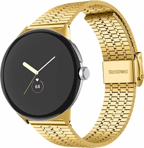 Moran Metal Band Compatible with Google Pixel Watch Band Stainless Steel Adjustable Strap for Google Pixel Watch Women Men