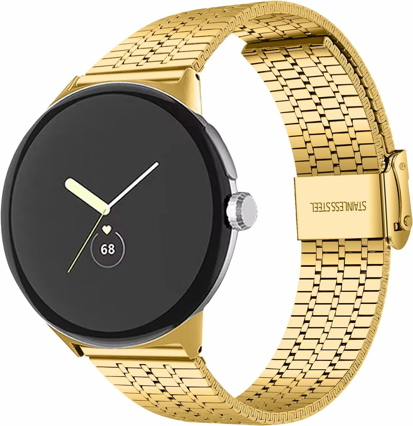Moran Metal Band Compatible with Google Pixel Watch Band Stainless Steel Adjustable Strap for Google Pixel Watch Women Men