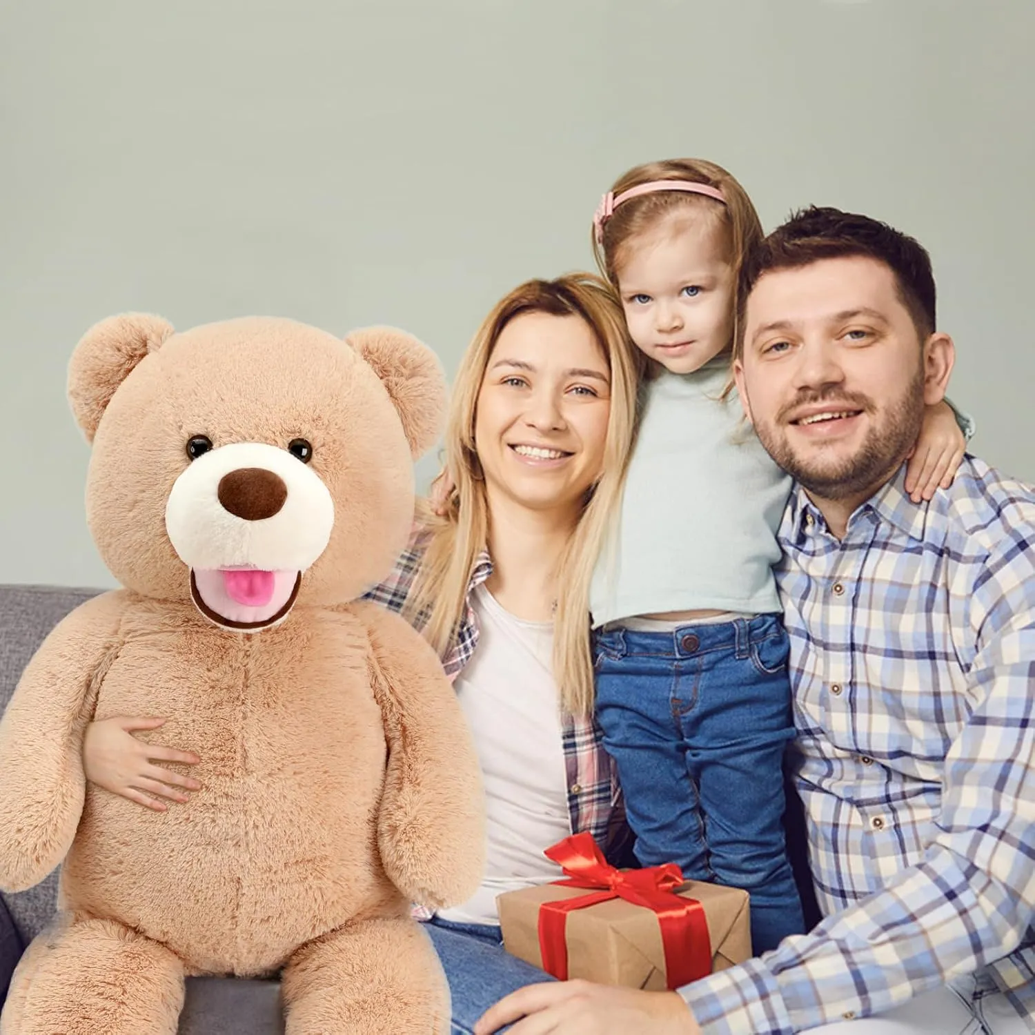 MorisMos Big Teddy Bear 4 feet Stuffed Animal for Girlfriend,Large Teddy Bear for Valentine, 47 inch Stuffed Bear Baby Shower,Life Size Giant Teddy for Birthday Gift