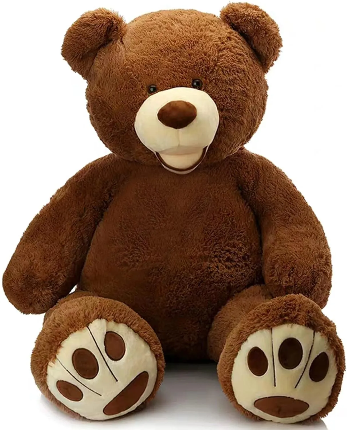 MorisMos Giant Teddy Bear, 39inch Large Stuffed Animals with Big Footprints Plush Stuffed Bears Gift for Kids, Dark Brown