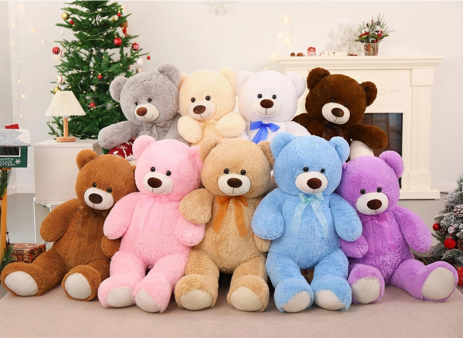 MorisMos Giant Teddy Bear Stuffed Animal 3ft,36'' Big Bear for Kid,Large Stuffed Bear for Baby Shower, Teddy Bear for Girlfriend Boyfriend Wife Mom Fiancée Valentine's Birthday, Tan