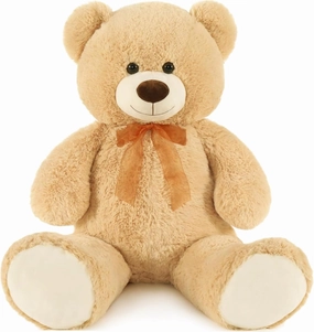 MorisMos Giant Teddy Bear Stuffed Animal 3ft,36'' Big Bear for Kid,Large Stuffed Bear for Baby Shower, Teddy Bear for Girlfriend Boyfriend Wife Mom Fiancée Valentine's Birthday, Tan