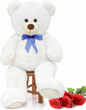 MorisMos Giant Teddy Bear Stuffed Animal 3ft-36 inch Big Teddy Bear Gifts for Girlfriend Boyfriend Wife Mom Fiancée Gift,Large White Bear for Baby Shower Birthday Christmas Decor,White