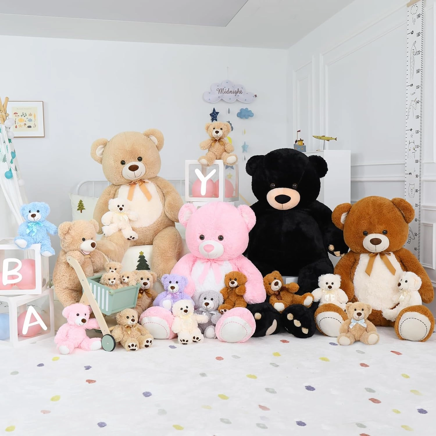 MorisMos Giant Teddy Bear Stuffed Animal 4 Feet,51 in Large Pink Bear for Girlfriend Boyfriend Wife Mom Fiancée Valentine's Gift,Big Bear Plush for Kid Birthday Christmas Baby Shower Decor,Pink