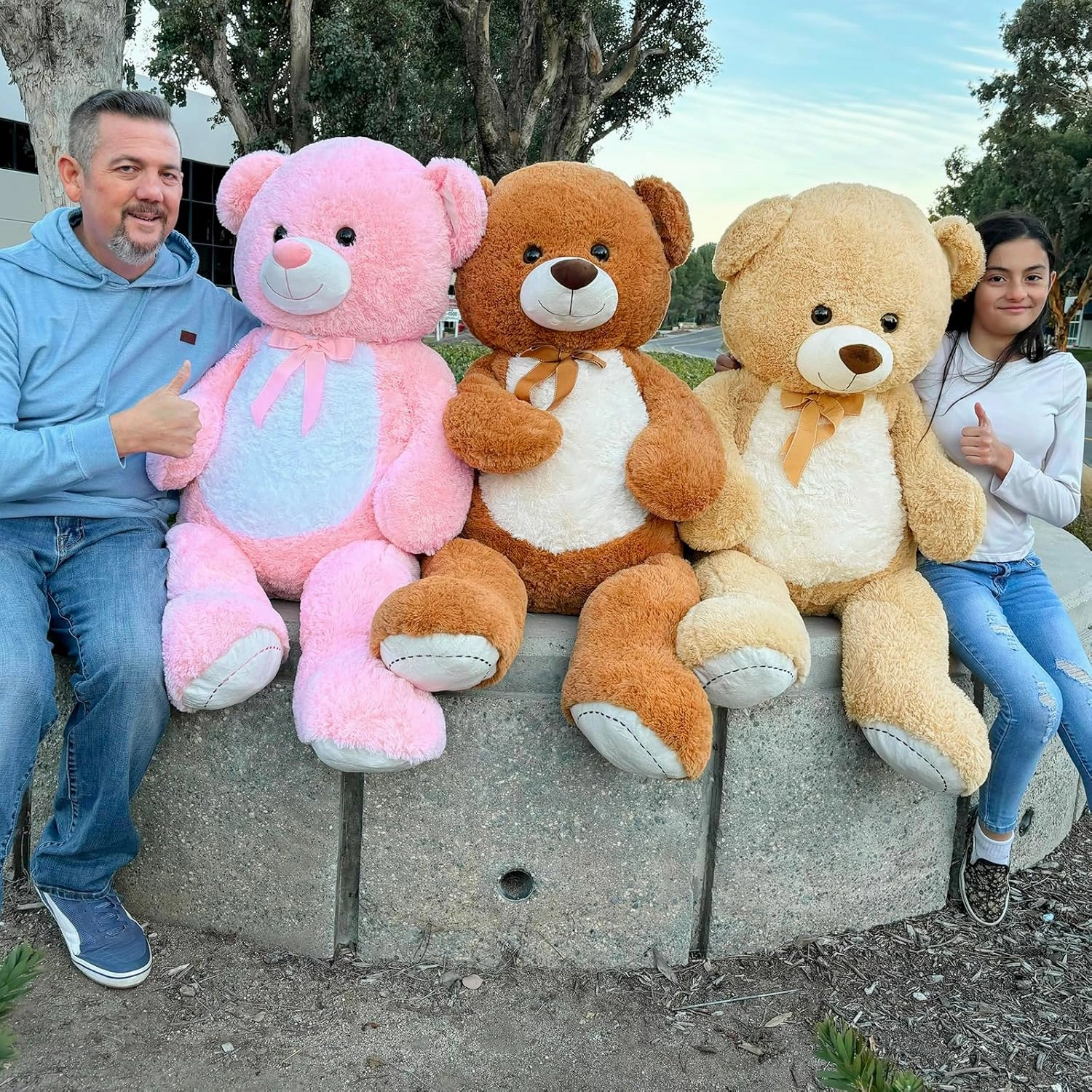 MorisMos Giant Teddy Bear Stuffed Animal 4 Feet,51 in Large Pink Bear for Girlfriend Boyfriend Wife Mom Fiancée Valentine's Gift,Big Bear Plush for Kid Birthday Christmas Baby Shower Decor,Pink