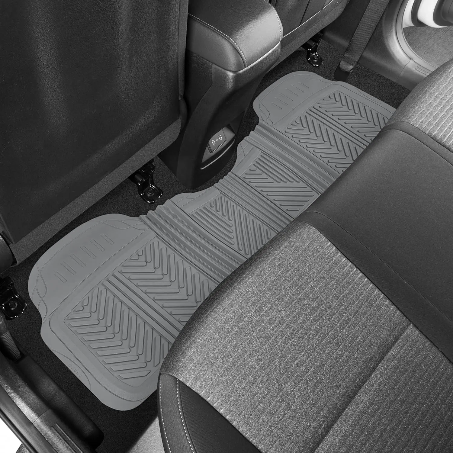 Motor Trend 3-Row Heavy Duty Rubber Floor Mats & Liners for Car SUV Van, Front 2nd & 3rd Row Durable Polymerized Latex Full Interior Protection, Extra-High Ridgeline Design, Gray
