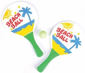 Multicolor Beach Paddle Ball Game Set (14") 12 Sets - Durable Outdoor Racket Game for 2 Players, Family Fun for Kids & Adults