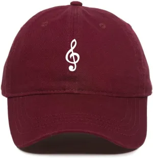 Music Note Baseball Cap Embroidered Cotton Adjustable Dad Hat