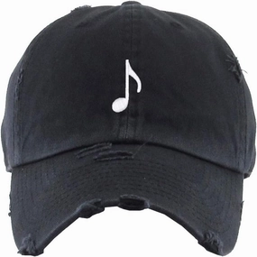 Music Note Vintage Baseball Cap Embroidered Cotton Adjustable Distressed Dad Hat