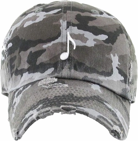 Music Note Vintage Baseball Cap Embroidered Cotton Adjustable Distressed Dad Hat