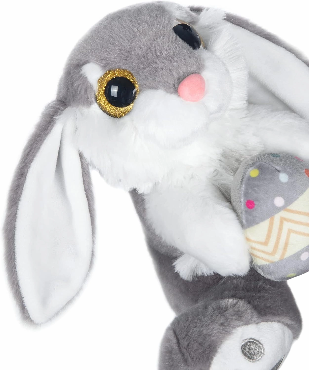 My OLi Easter Bunny Stuffed Animal 8.5" Rabbit Plush Stuffed Bunny with Easter Egg Rabbit Bedtime Friend Soft Toy Gifts for Girls Boys Kids, Gray