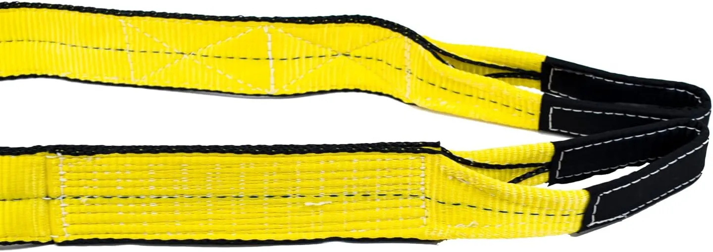 Mytee Products 4 Pack 2" x6' Web Lifting Sling - 6400 LBS WLL Vertical Lift Straps Twisted Eyelets 2-Ply - Choker (5000# WLL) & Basket (12,800# WLL)