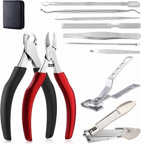Nail Clippers Set Toe Nail Clippers Set, Finger Nail Clippers with Toenail Tool Set for Thick Nails,11 Pack Nail Kit for Seniors Man and Women