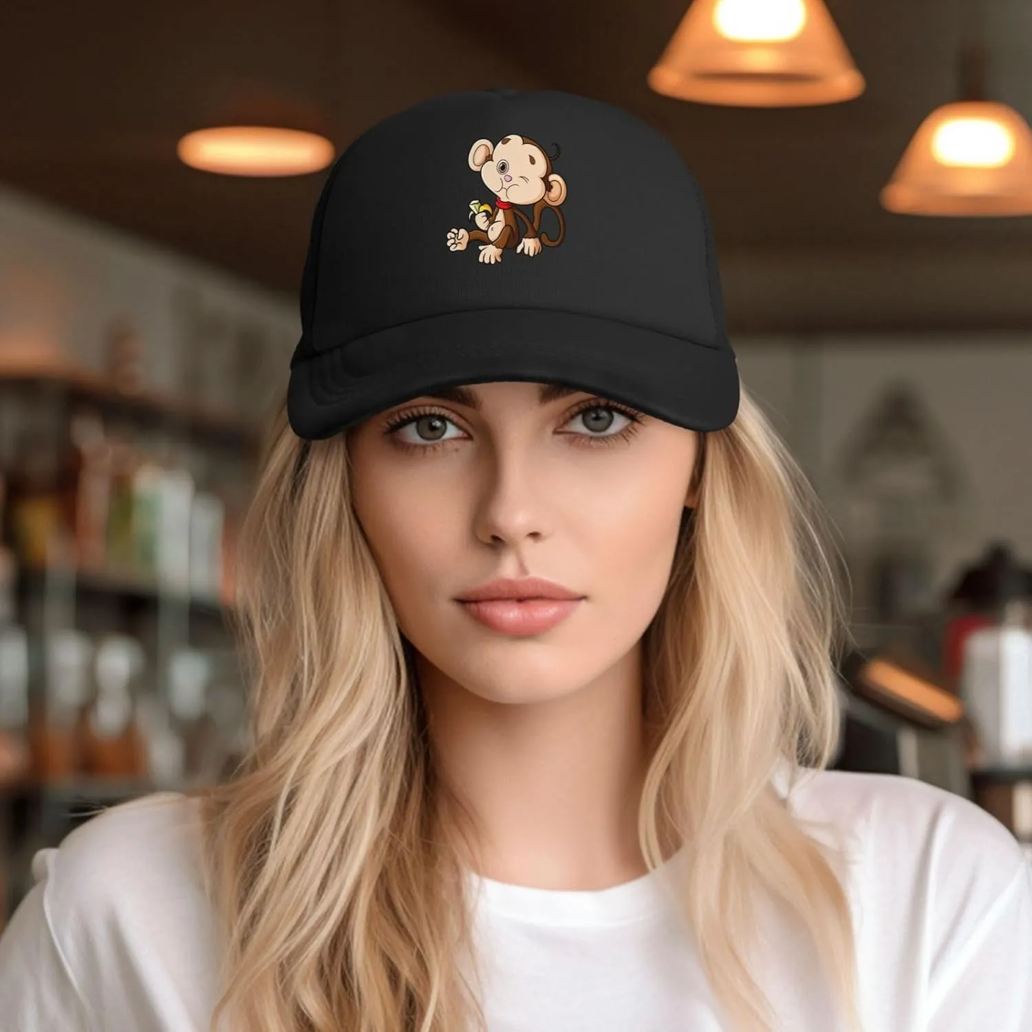 Naughty Monkey Baseball Cap for Men Women Adjustable Mesh Trucker Hat Golf Ball Caps