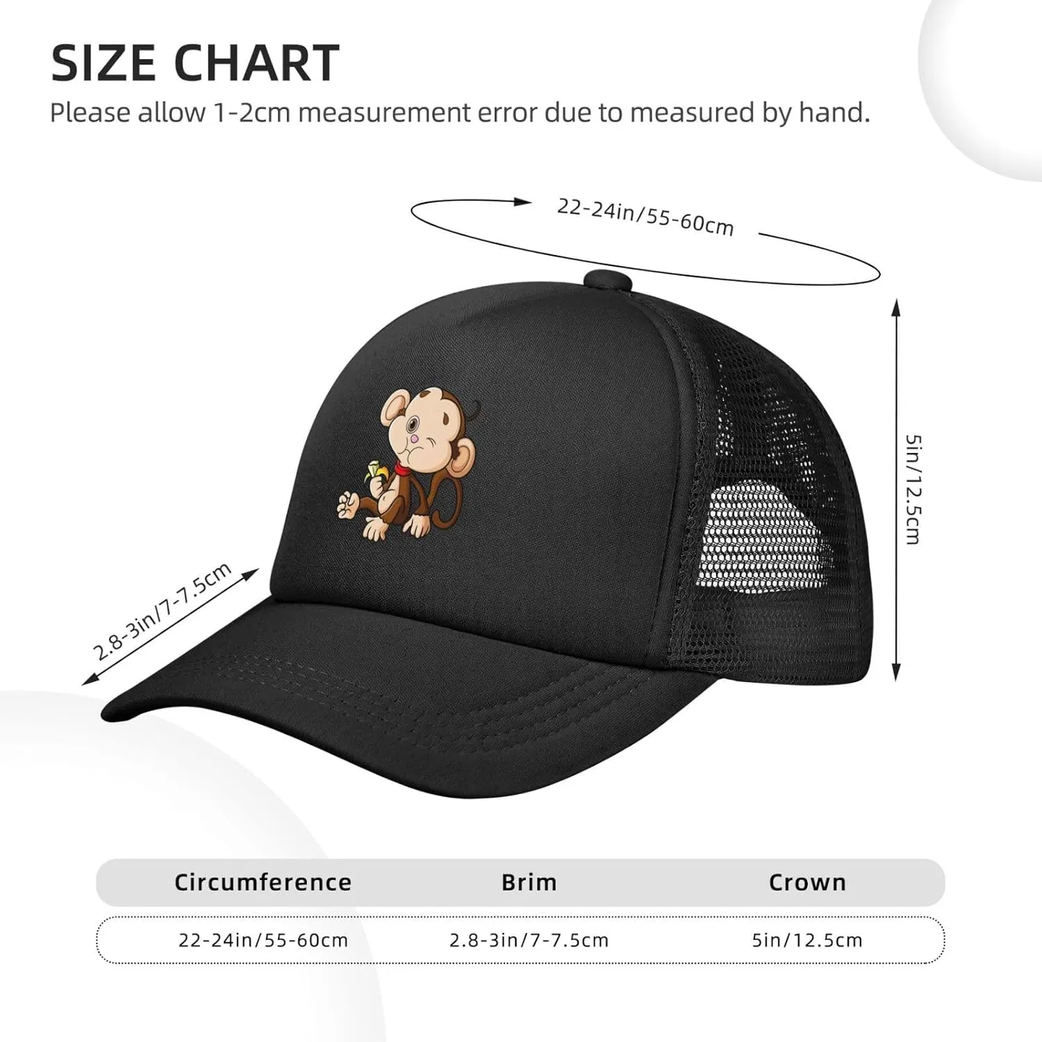 Naughty Monkey Baseball Cap for Men Women Adjustable Mesh Trucker Hat Golf Ball Caps