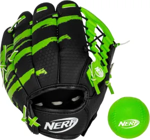 NERF Proshot Kids Teeball Glove   Ball Set - Youth Baseball Glove   Foam Ball - Boys   Girls Teeball Mitt Set - Adjustable Fit for Kids - Right Hand Throw - 8.5"