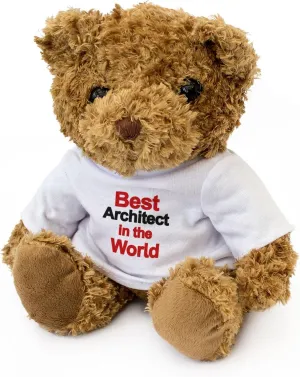 New - Best Architect in The World - Teddy Bear - Cute Soft Cuddly - Award Gift Present Birthday Xmas