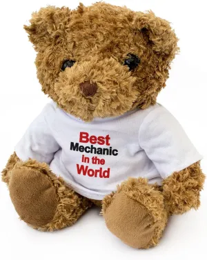 NEW - BEST MECHANIC in The WORLD - Teddy Bear - Cute Soft Cuddly - Award Gift Present Birthday Xmas