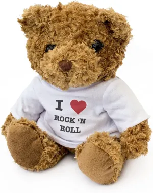 New - I Love Rock N ROLL - Teddy Bear - Cute and Cuddly - Gift Present Birthday Xmas