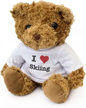 New - I Love Skiing - Teddy Bear - Cute and Cuddly - Gift Present Birthday Xmas