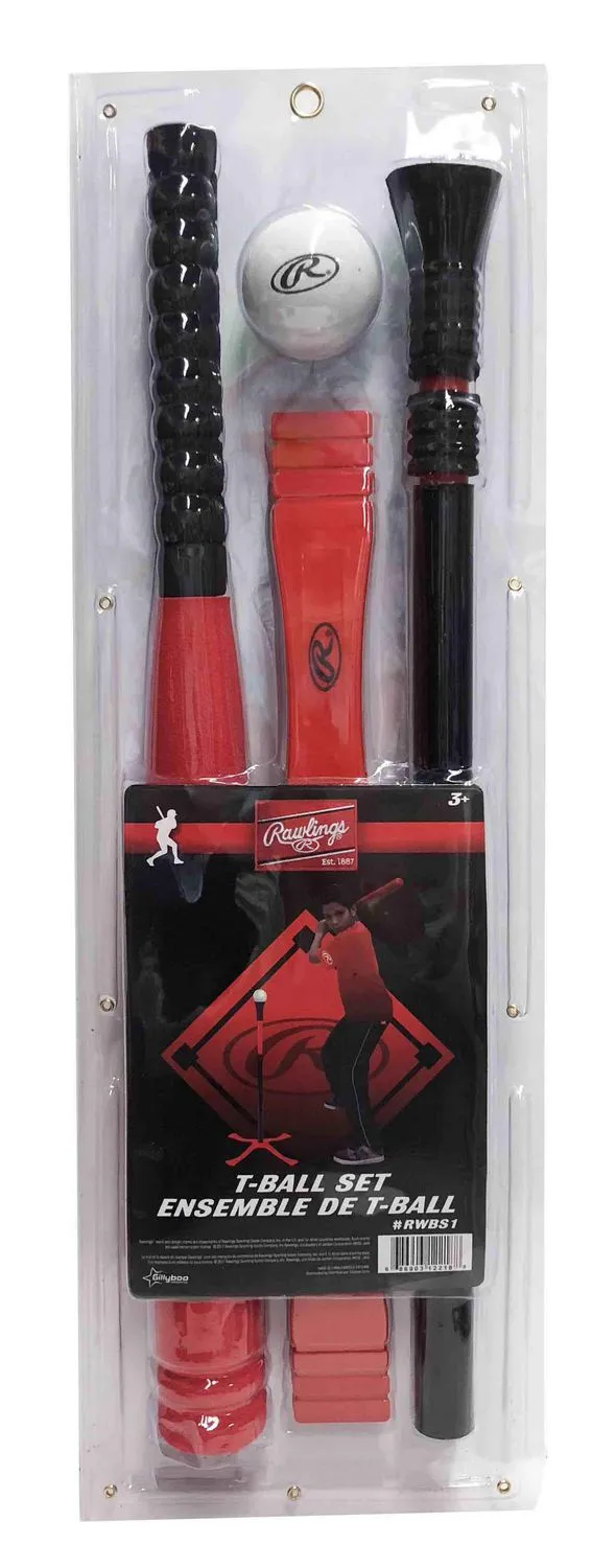 New in package! Rawlings T-Ball Set! Includes Bat, Tee & Ball! Adjustable Height! Foam Ball is safe to play indoors!