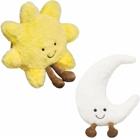 New Sun Plush Moon Plush Toy, Soft Sun Moon Stuffed Animal Plush Doll Toys Suitable for Room Decoration Pillows, Fun Gift Ideas for Boys and Girls