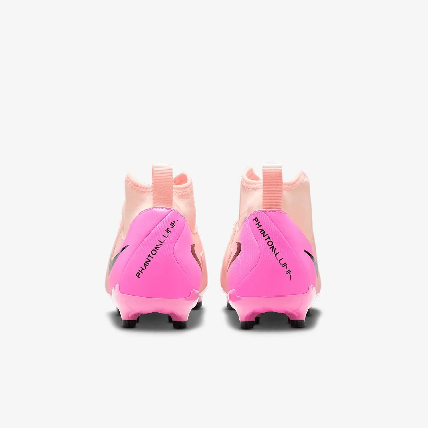 Nike Jr. Phantom Luna 2 Academy Little/Big Kids' MG Soccer Cleats (FJ2603-800, Crimson Tint/Pink Blast/Black)