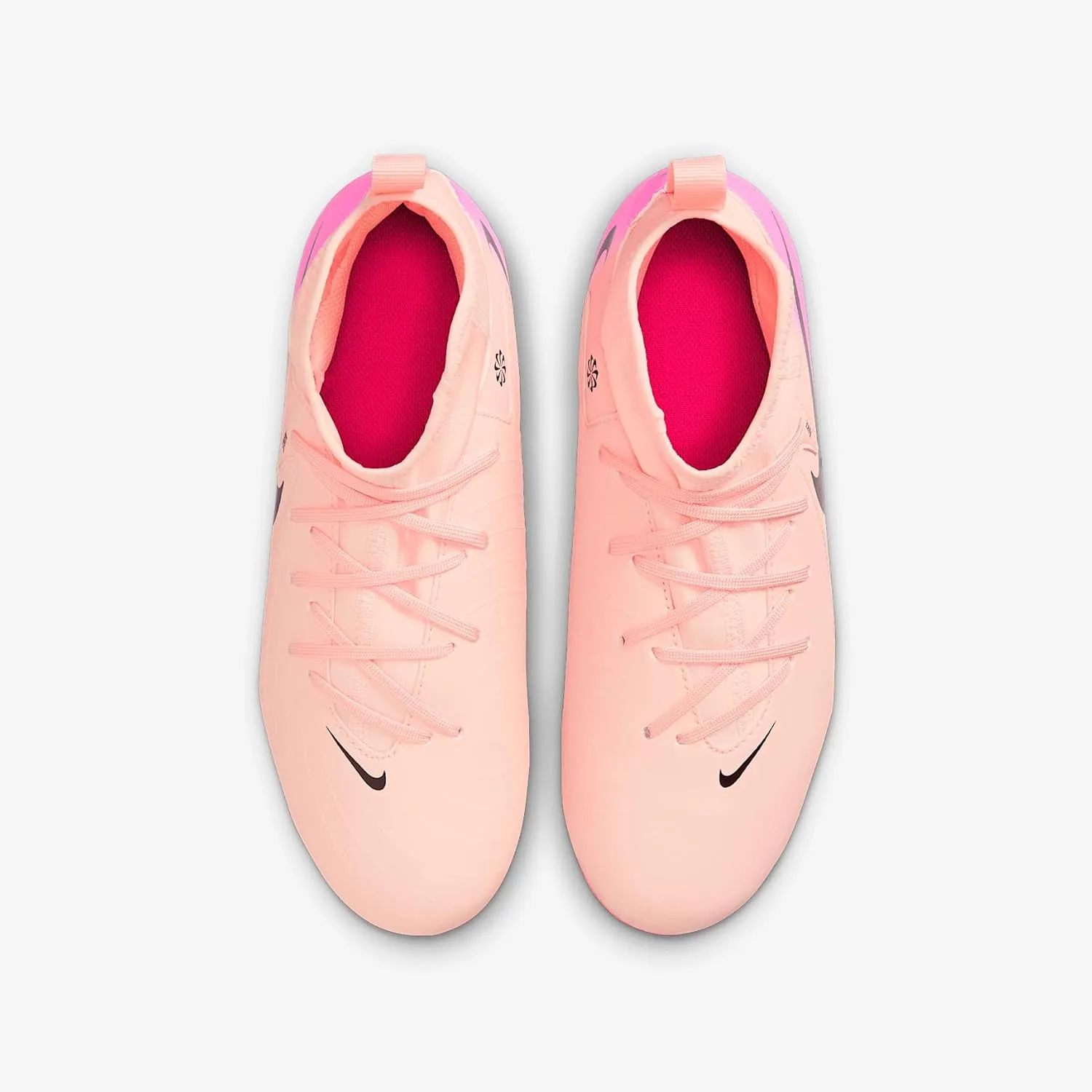 Nike Jr. Phantom Luna 2 Academy Little/Big Kids' MG Soccer Cleats (FJ2603-800, Crimson Tint/Pink Blast/Black)