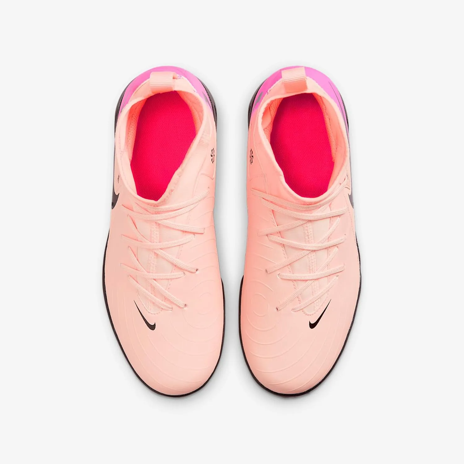 Nike Jr. Phantom Luna 2 Academy Little/Big Kids' TF Soccer Shoes (FJ2610-800, Crimson Tint/Pink Blast/Black)