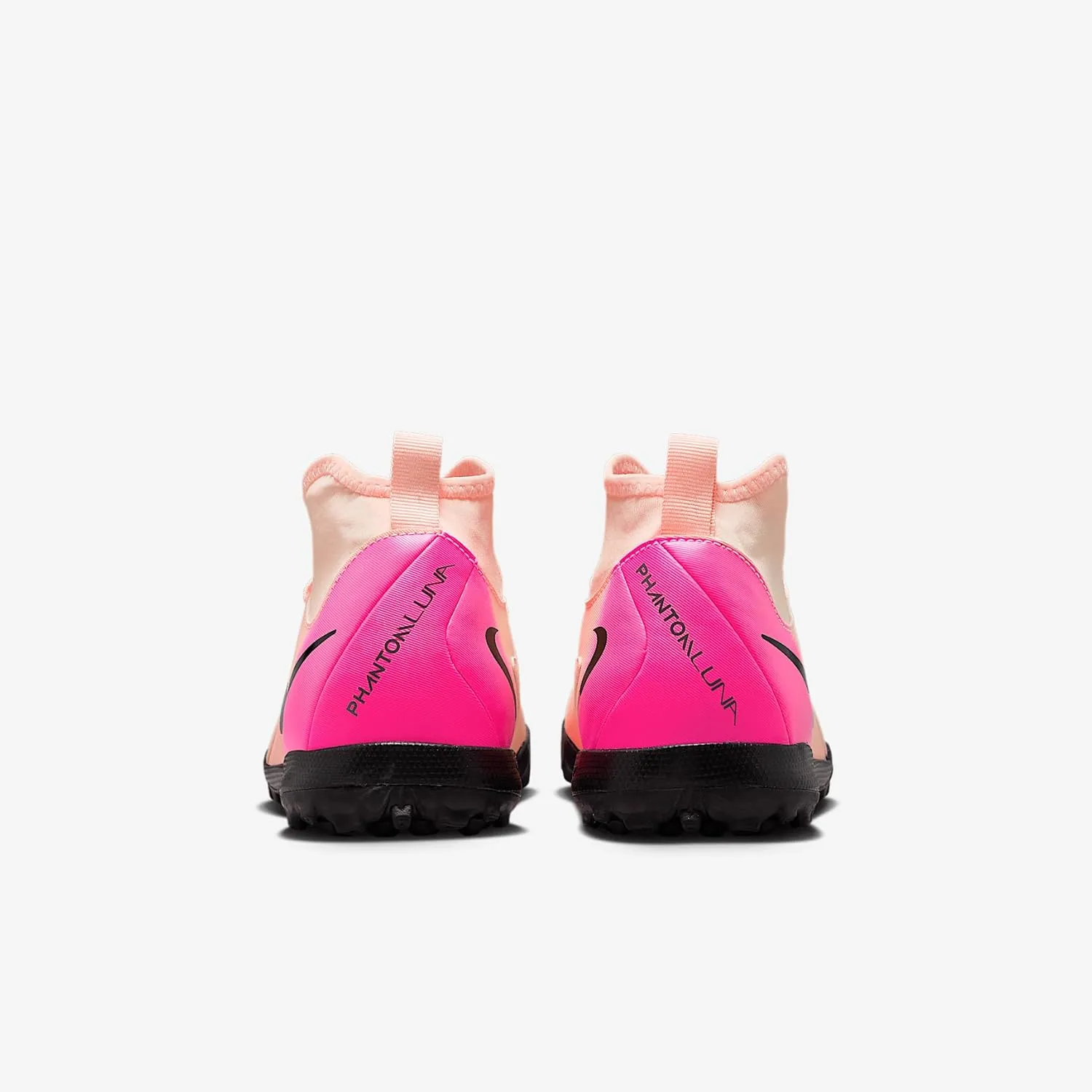 Nike Jr. Phantom Luna 2 Academy Little/Big Kids' TF Soccer Shoes (FJ2610-800, Crimson Tint/Pink Blast/Black)