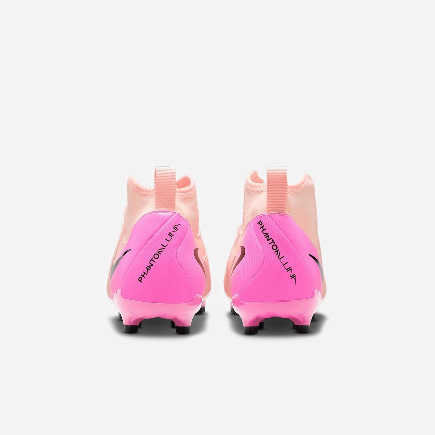 Nike Jr. Phantom Luna 2 Academy Little/Big Kids' MG Soccer Cleats (FJ2603-800, Crimson Tint/Pink Blast/Black)