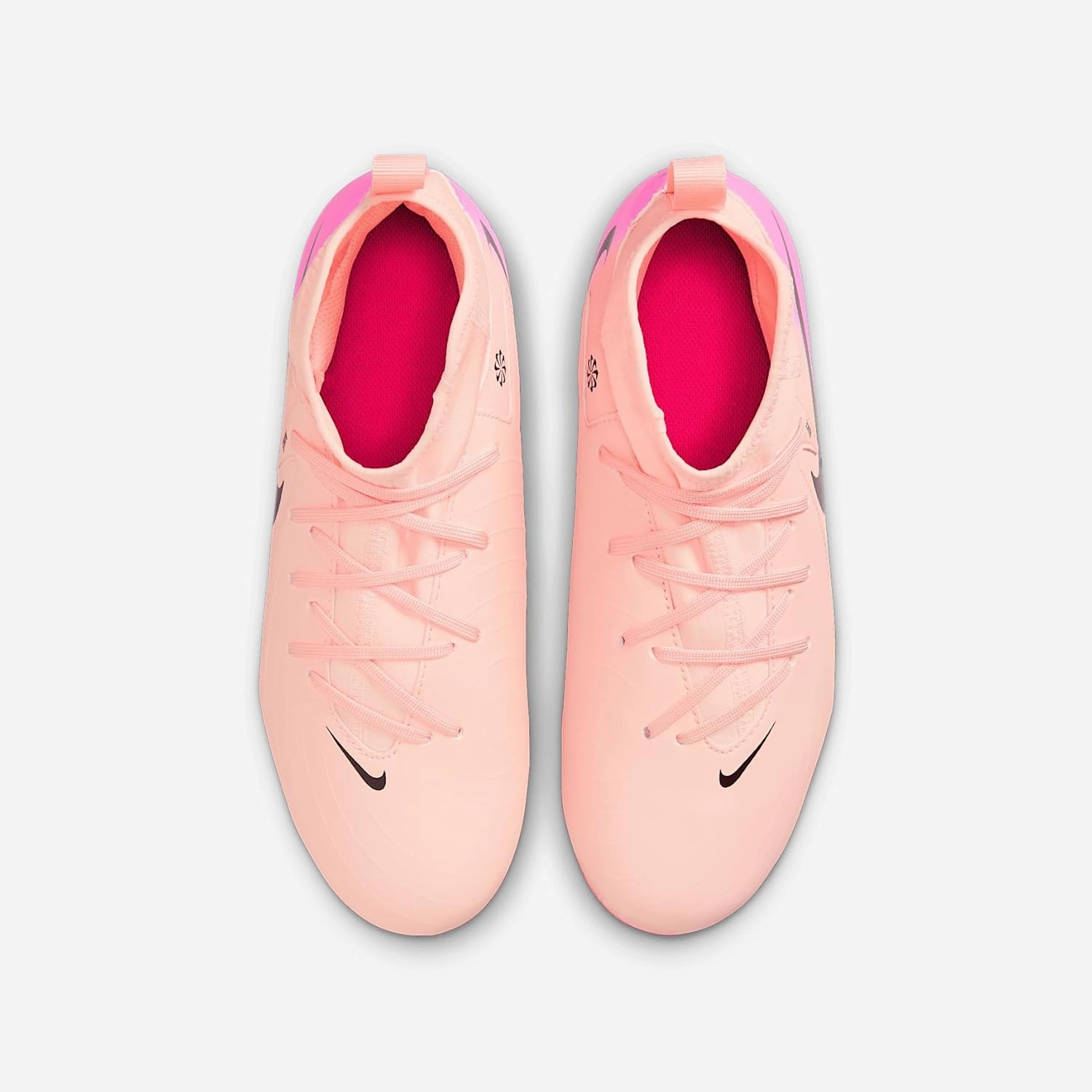 Nike Jr. Phantom Luna 2 Academy Little/Big Kids' MG Soccer Cleats (FJ2603-800, Crimson Tint/Pink Blast/Black)