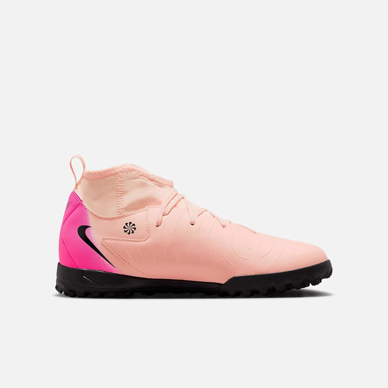 Nike Jr. Phantom Luna 2 Academy Little/Big Kids' TF Soccer Shoes (FJ2610-800, Crimson Tint/Pink Blast/Black)