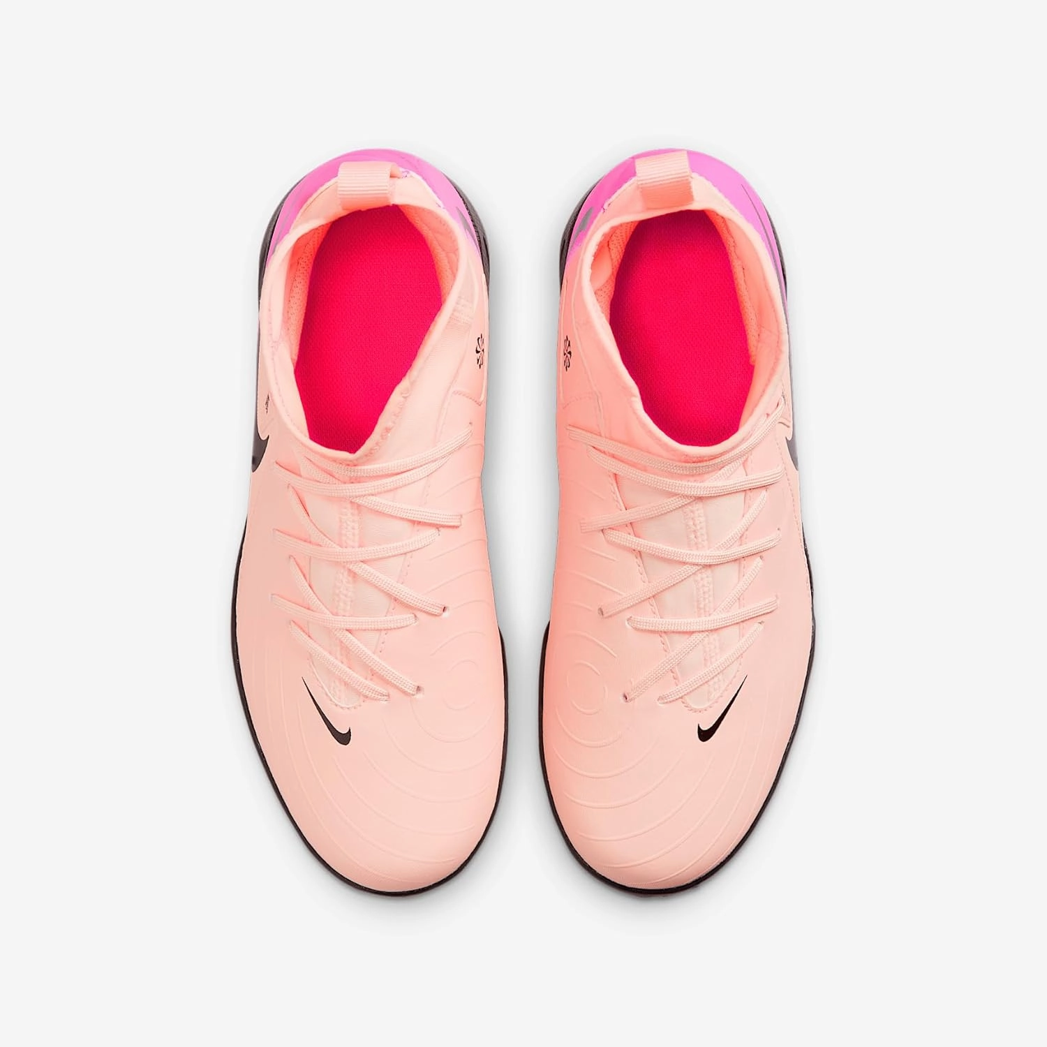 Nike Jr. Phantom Luna 2 Academy Little/Big Kids' TF Soccer Shoes (FJ2610-800, Crimson Tint/Pink Blast/Black)