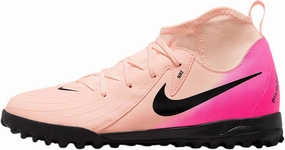 Nike Jr. Phantom Luna 2 Academy Little/Big Kids' TF Soccer Shoes (FJ2610-800, Crimson Tint/Pink Blast/Black)