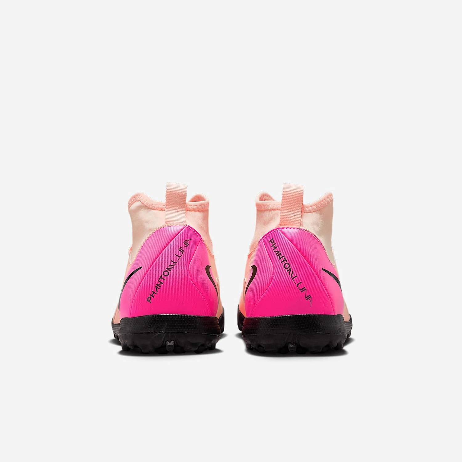 Nike Jr. Phantom Luna 2 Academy Little/Big Kids' TF Soccer Shoes (FJ2610-800, Crimson Tint/Pink Blast/Black)