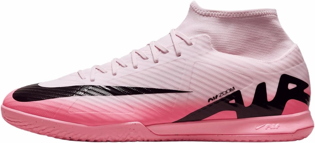 Nike Mercurial Superfly 9 Academy IC High-Top Soccer Shoes (DJ5627-601, Pink Foam/Black) Size 12