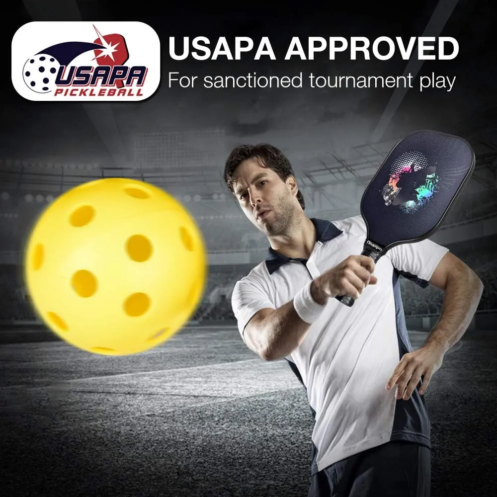 niupipo Pickleball Paddles Set of 2/4/1, USAPA Approved Graphite Carbon Fiber Pickleball Rackets, Polypropylene Honeycomb Core, Cushion 4.72In Grip, Bag/Cover, Pickle Ball Paddle Set for Men Women
