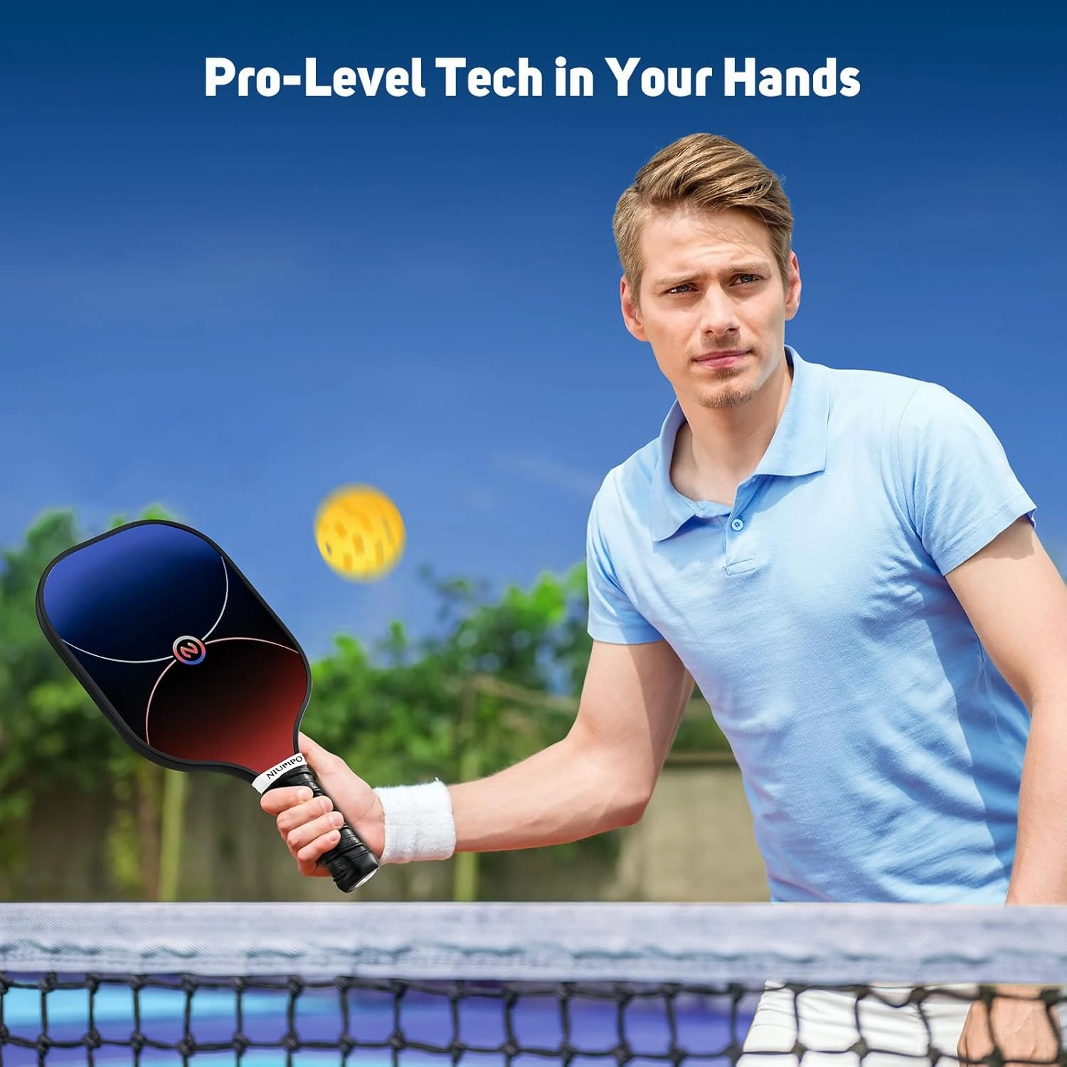 niupipo Pickleball Paddles Set of 2/4/1, USAPA Approved Graphite Carbon Fiber Pickleball Rackets, Polypropylene Honeycomb Core, Cushion 4.72In Grip, Bag/Cover, Pickle Ball Paddle Set for Men Women