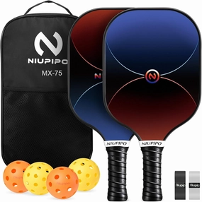 niupipo Pickleball Paddles Set of 2/4/1, USAPA Approved Graphite Carbon Fiber Pickleball Rackets, Polypropylene Honeycomb Core, Cushion 4.72In Grip, Bag/Cover, Pickle Ball Paddle Set for Men Women