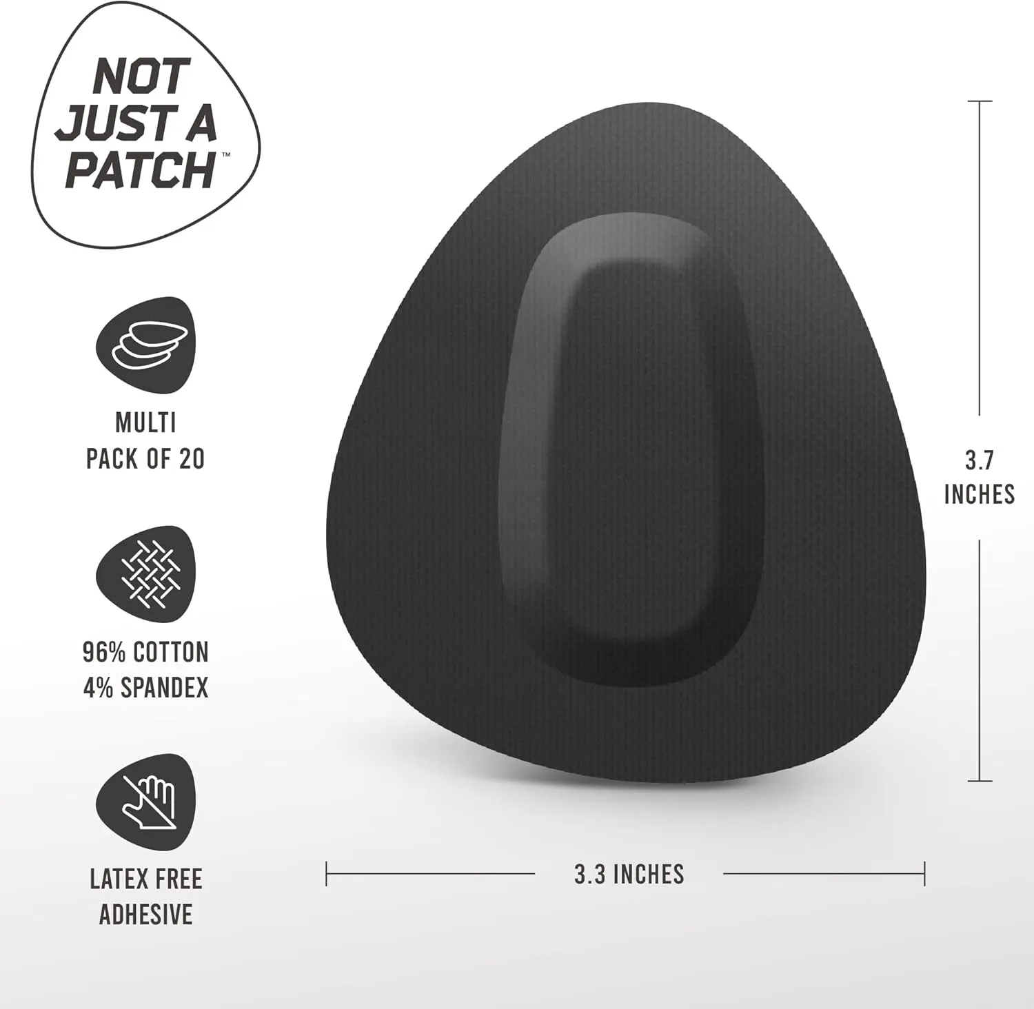 Not Just A Patch Dexcom G6 Adhesive Patches (20 Pack) - Dexcom G6 Stickers Adhesive Patches for Skin - Water Resistant Dexcom Overpatch G6 for Active Lifestyle 10-14 Days - Black