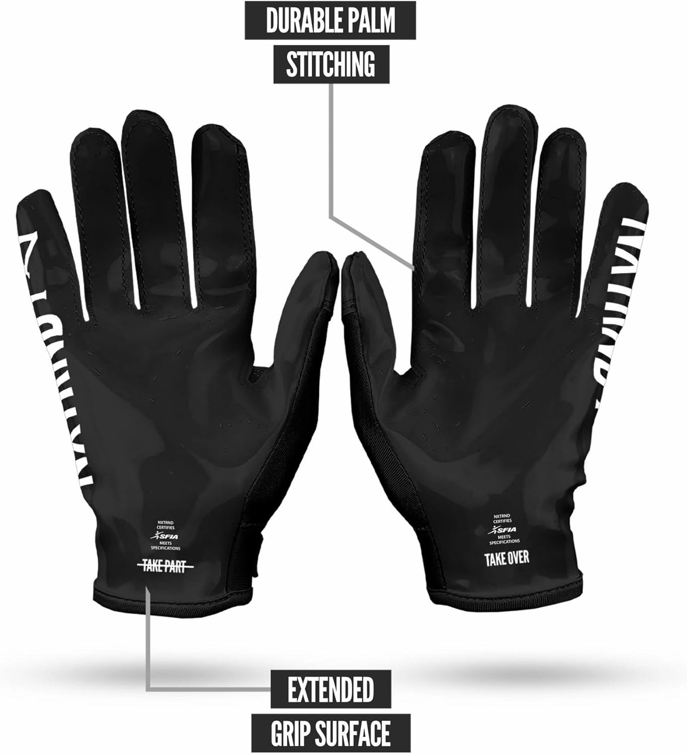 Nxtrnd G1 Youth Football Gloves, Kids Sticky Receiver Gloves