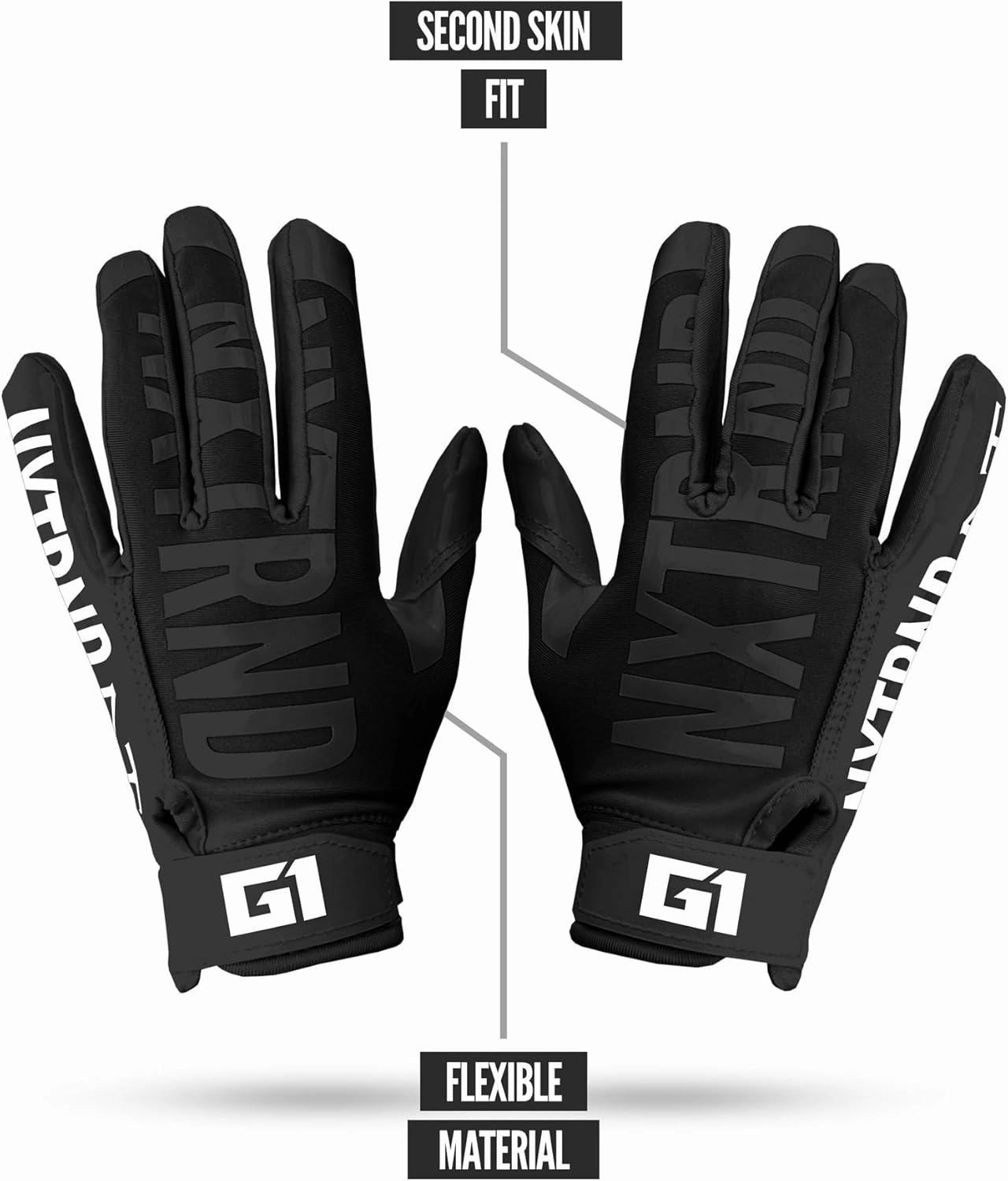 Nxtrnd G1 Youth Football Gloves, Kids Sticky Receiver Gloves