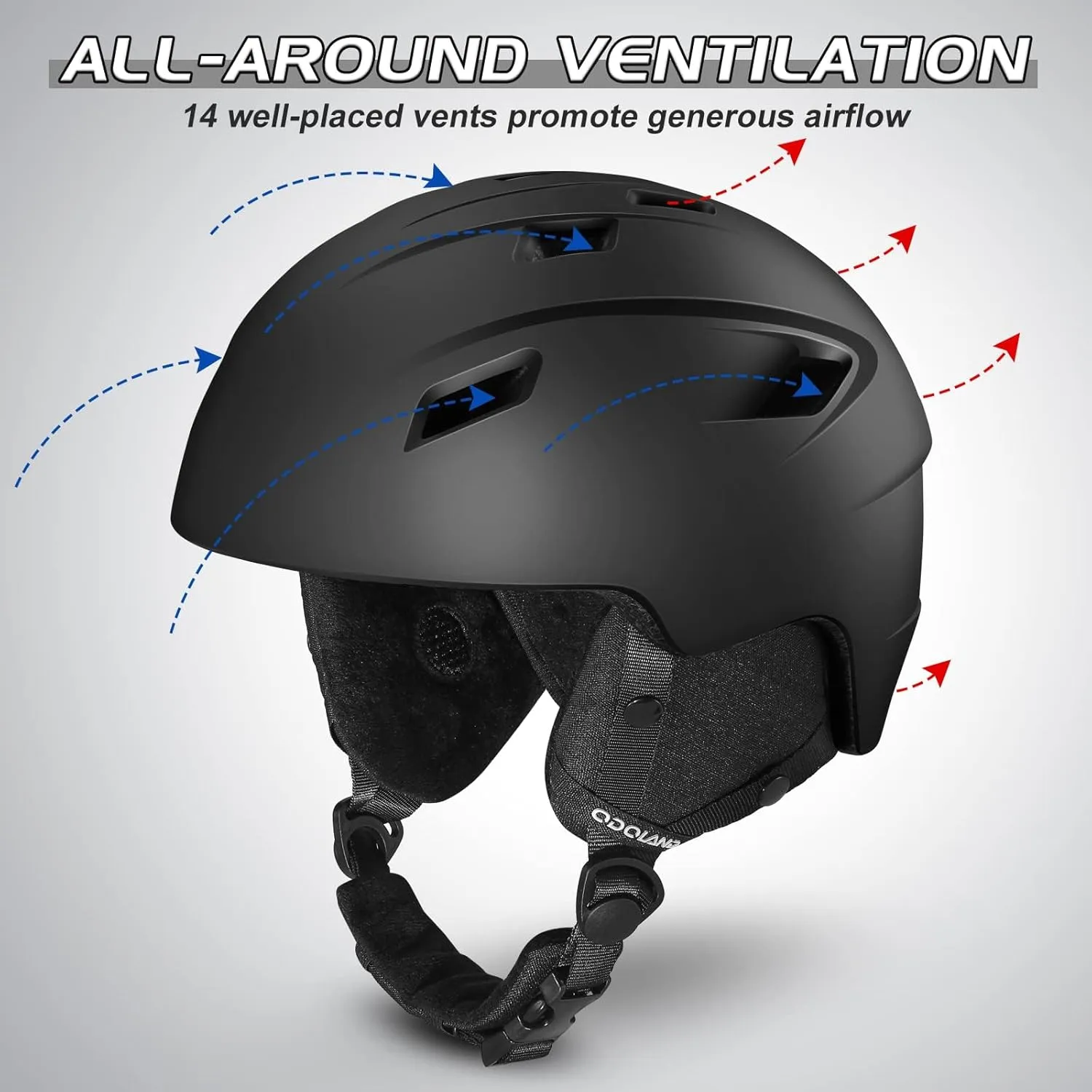 Odoland Ski Helmet and Goggles Set, Snowboard Helmet Glasses for Men, Women & Youth - Shockproof/Windproof Gear for Skiing, Snowboarding