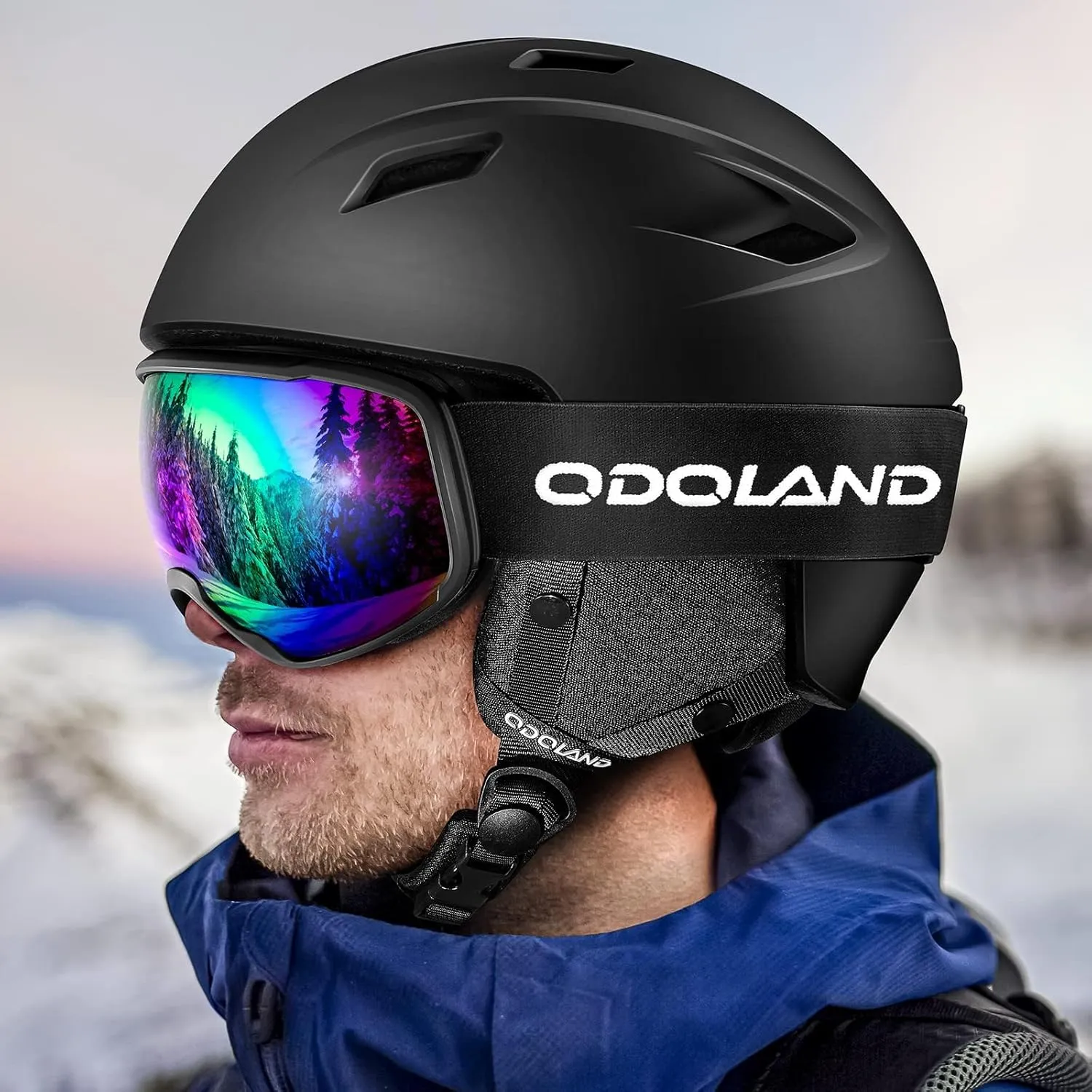 Odoland Ski Helmet and Goggles Set, Snowboard Helmet Glasses for Men, Women & Youth - Shockproof/Windproof Gear for Skiing, Snowboarding
